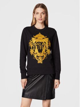 Versace Jeans Couture Mikina Baroque Crystal 73HAIP02 Čierna Regular Fit