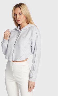 adidas Mikina Loungewear HL9140 Sivá Relaxed Fit