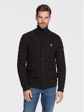 Lyle & Scott Kardigán Argyle KN1703V Čierna Regular Fit