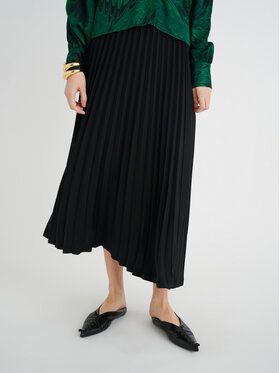 InWear Plisovaná sukňa Win 30107618 Čierna Regular Fit