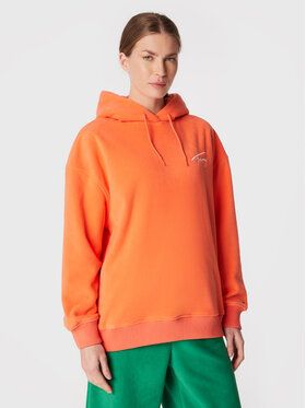 Tommy Jeans Fleecová mikina Signature DW0DW14358 Oranžová Oversize