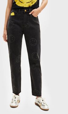 Desigual Džínsy SMILEY I 22WWDD65 Čierna Mom Fit