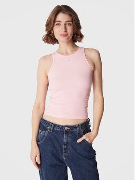 Tommy Jeans Top Essential DW0DW14875 Ružová Slim Fit