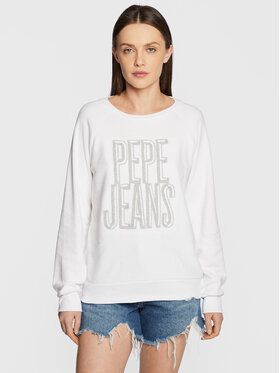 Pepe Jeans Mikina PL581260 Biela Regular Fit