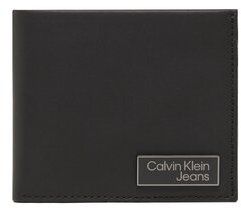 Calvin Klein Jeans Veľká pánska peňaženka Logo Plaque Bilfold W/Coin K50K510127 Čierna