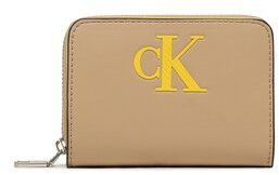 Calvin Klein Jeans Malá dámska peňaženka Sleek Med Zip Around Solid K60K610354 Béžová