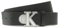 Calvin Klein Jeans Pánsky opasok Monogram Lthr Belt 40mm K50K510468 Čierna