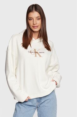 Calvin Klein Jeans Mikina J20J220427 Béžová Oversize