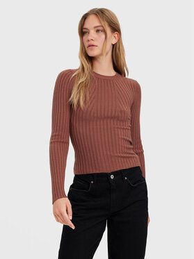 Vero Moda Sveter Kiki 10257763 Hnedá Slim Fit