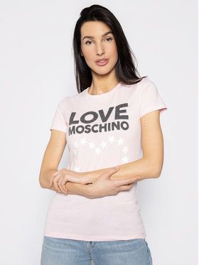 LOVE MOSCHINO Tričko W4F7356E 1698 Ružová Regular Fit