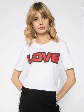 LOVE MOSCHINO Tričko W4F152AM 3876 Biela Regular Fit