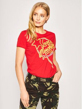 LOVE MOSCHINO Tričko W4F7362E 1698 Červená Regular Fit