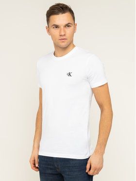 Calvin Klein Jeans Tričko Tee Shirt Essential J30J314544 Biela Slim Fit