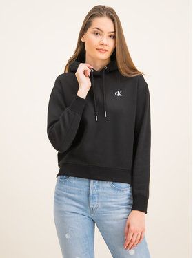 Calvin Klein Jeans Mikina Embroidered Logo J20J213178 Čierna Regular Fit