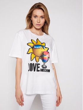 LOVE MOSCHINO Tričko W4F8739M 3876 Biela Regular Fit