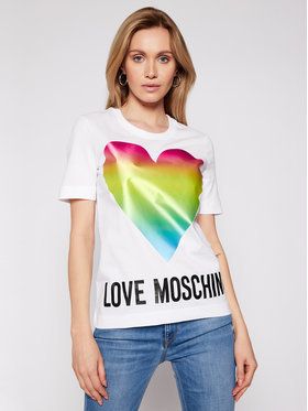 LOVE MOSCHINO Tričko W4F152TM 3876 Biela Regular Fit