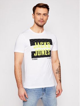 Jack&Jones Tričko Victor 12187099 Biela Slim Fit