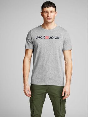 Jack&Jones Tričko Corp Logo 12137126 Sivá Slim Fit