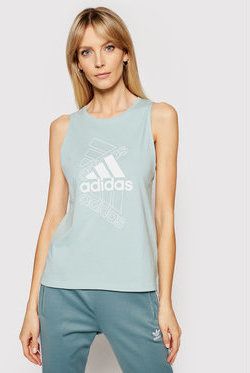 adidas Blúzka Essentials Stacked Logo GL1404 Zelená Loose Fit