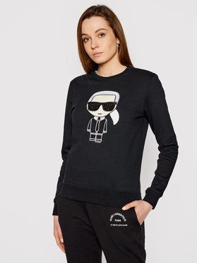 KARL LAGERFELD Mikina Ikonik 210W1820 Čierna Regular Fit