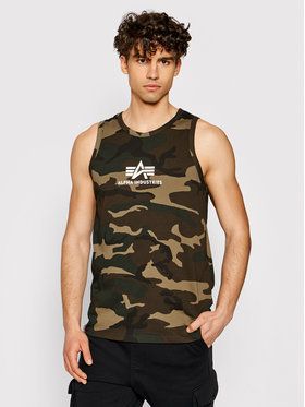 Alpha Industries Tank top Basic Camo 126566C Zelená Regular Fit