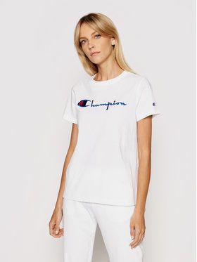 Champion Tričko Script Logo 110992 Biela Heritage Fit