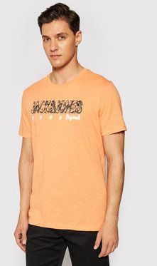 Jack&Jones Tričko Lefo 12186282 Oranžová Regular Fit