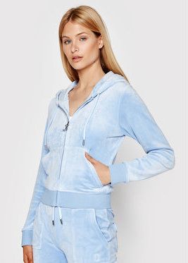 Juicy Couture Mikina Robertson JCAP176 Modrá Slim Fit