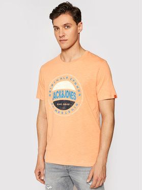 Jack&Jones Tričko Christensen 12185392 Oranžová Regular Fit