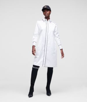 Šaty Karl Lagerfeld Shirtdress W/ Contrast Detail