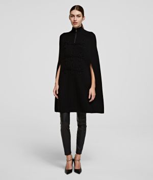 Sveter Karl Lagerfeld Soutache Knit Cape