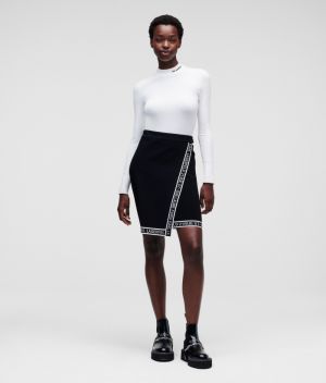 Sukňa Karl Lagerfeld Logo Wrap Knit Skirt