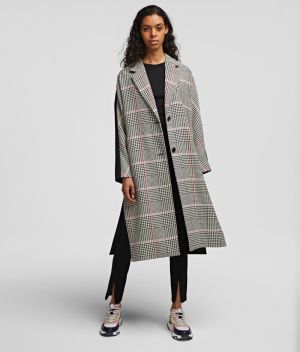 Kabát Karl Lagerfeld Check Soft Tailored Coat galéria