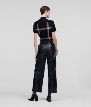 Sveter Karl Lagerfeld Check Knit Top W/ Mock Neck galéria