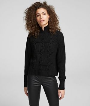 Sveter Karl Lagerfeld Soutache Detail Sweater