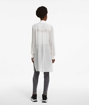 Košeľa Karl Lagerfeld Long Silk Shirt W/ Plastron galéria