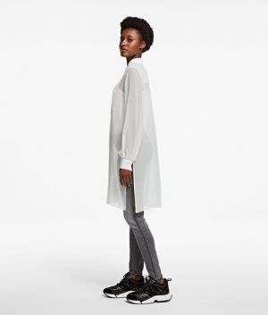 Košeľa Karl Lagerfeld Long Silk Shirt W/ Plastron galéria