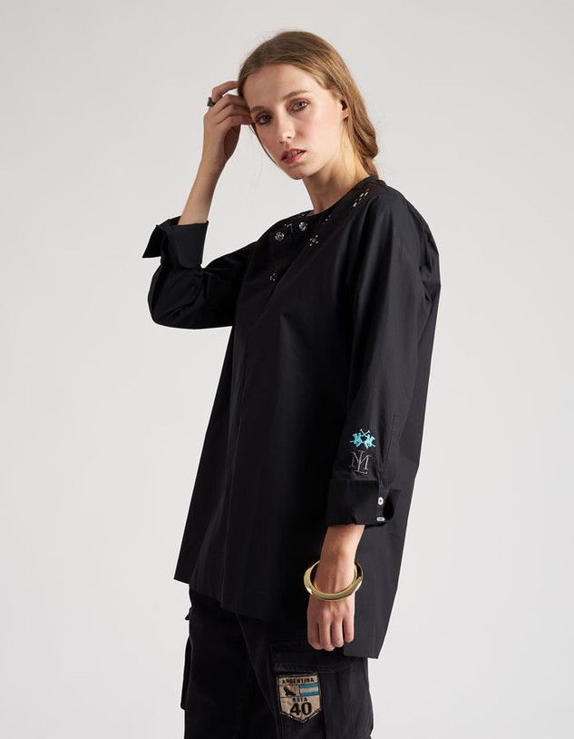 Blúzka La Martina Woman Shirt L/S Silky Poplin