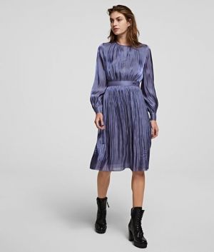 Šaty Karl Lagerfeld Pleated Iridescent Dress