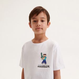 Reserved - Oversize tričko Minecraft - Biela