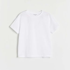 Reserved - Bavlnené basic tričko - Biela
