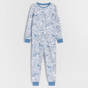 Reserved - Dvojdielne pyžamo s potlačou - Biela