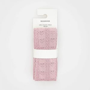 Reserved - Vzorované bavlnené pančuchy - Ružová