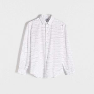 Reserved - Vzorovaná košeľa slim fit - Biela