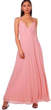 Ružové šifónové maxi šaty Jenny
