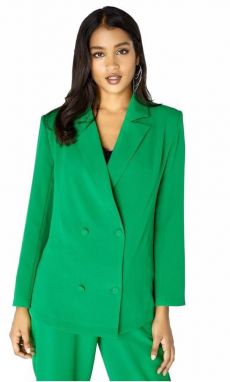 Zelený blazer s dvojitou gombíkovou légou