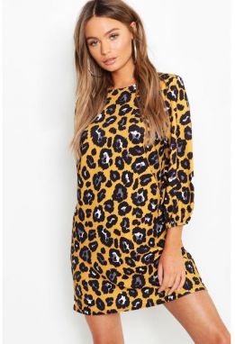 Leopardie šaty rovného strihu galéria