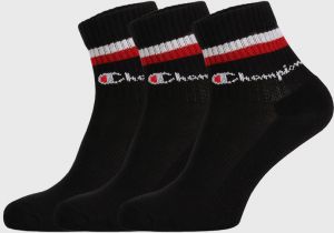 3 PACK čiernych ponožiek Champion Classic stripes