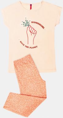 Dievčenské pyžamo Save planet oranžové