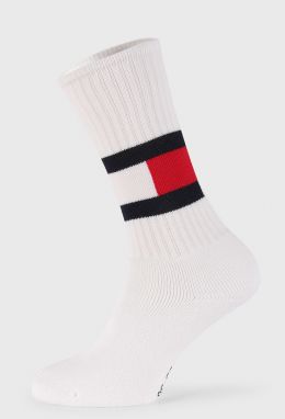 Vysoké biele ponožky Tommy Hilfiger Flag